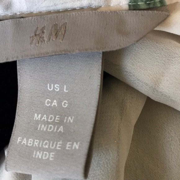 H&M Sleeveless Satin Bird and Floral Print Dress - Picture 7 of 8